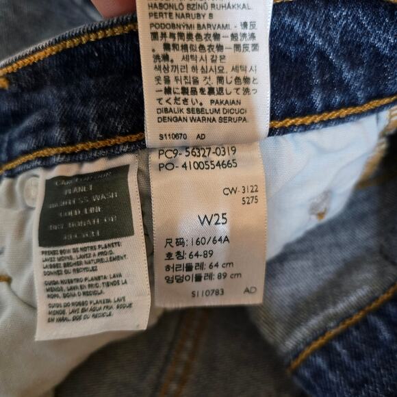 Levi’s 501 Dark Wash Jean Short – Worn-In Wash / Raw Hem, Size 25 - Picture 6 of 12